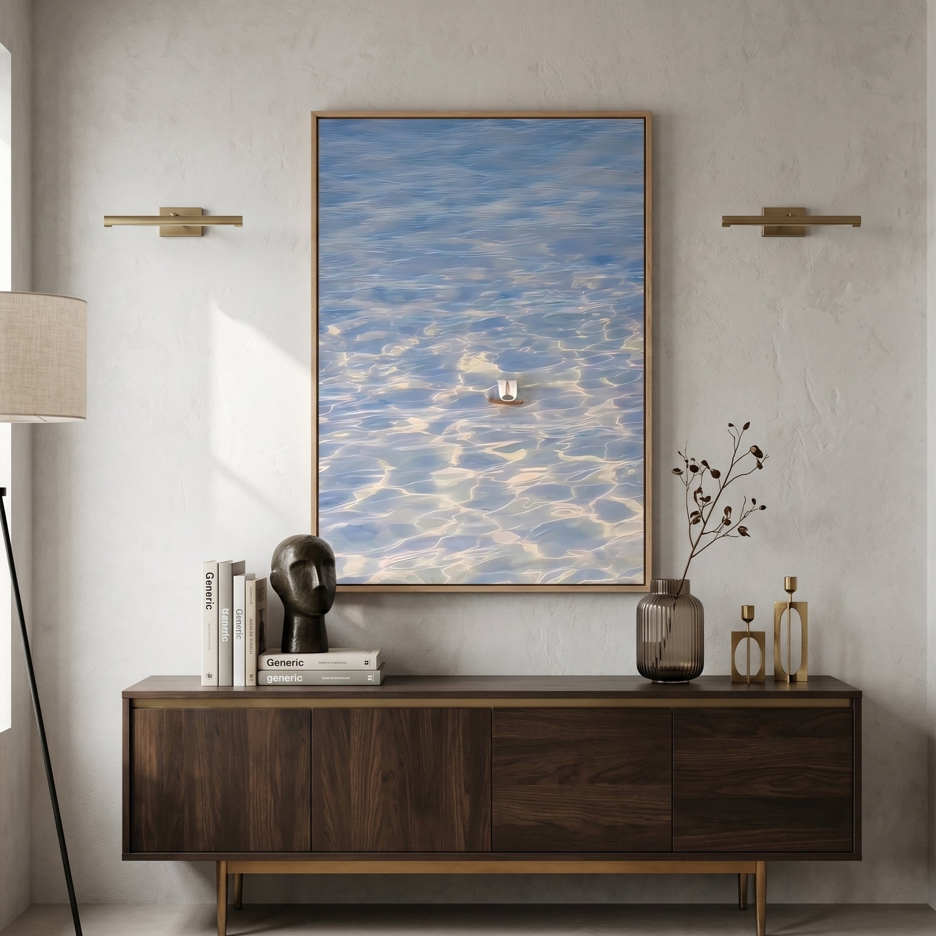 Modern Minimalist Blue Water Ripple Art SQ0175 - Viral Wall Art